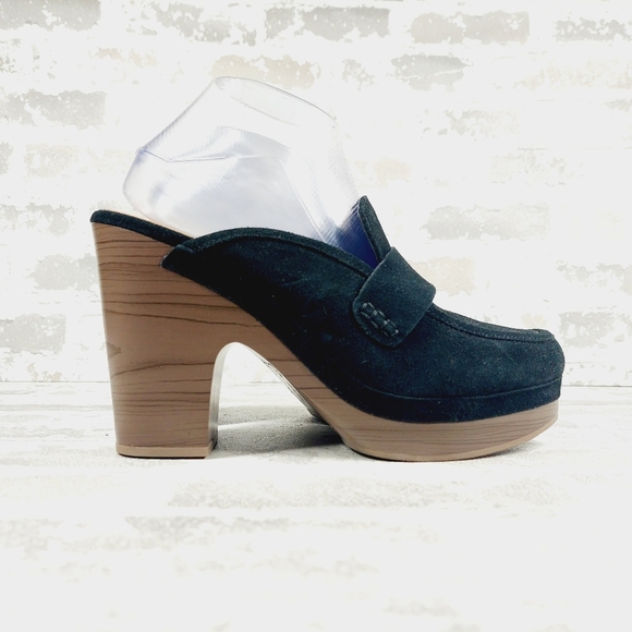 NEW Splendid Vina Black Suede Platform Loafer Clogs C1017 - Picture 5 of 12